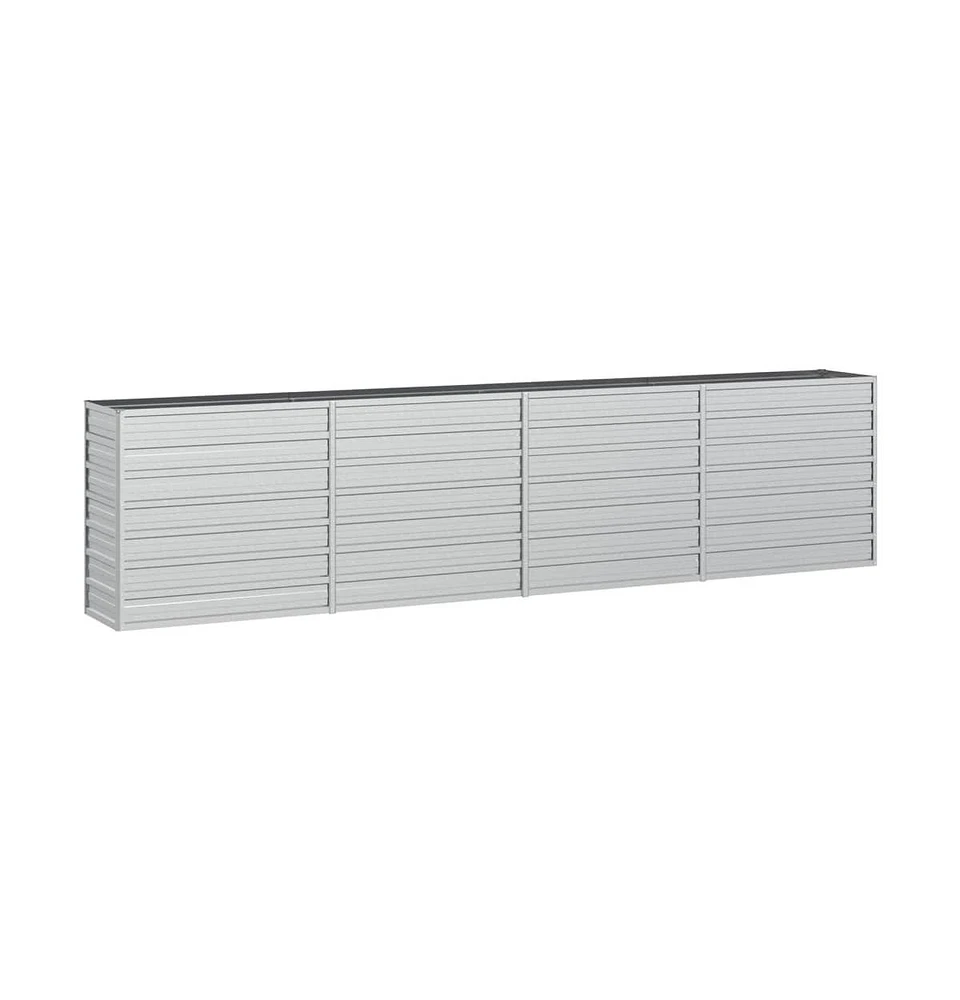 Garden Raised Bed 126"x15.7"x30.3" Galvanized Steel Silver