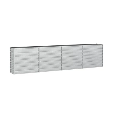 Garden Raised Bed 126"x15.7"x30.3" Galvanized Steel Silver