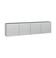 Garden Raised Bed 126"x15.7"x30.3" Galvanized Steel Silver
