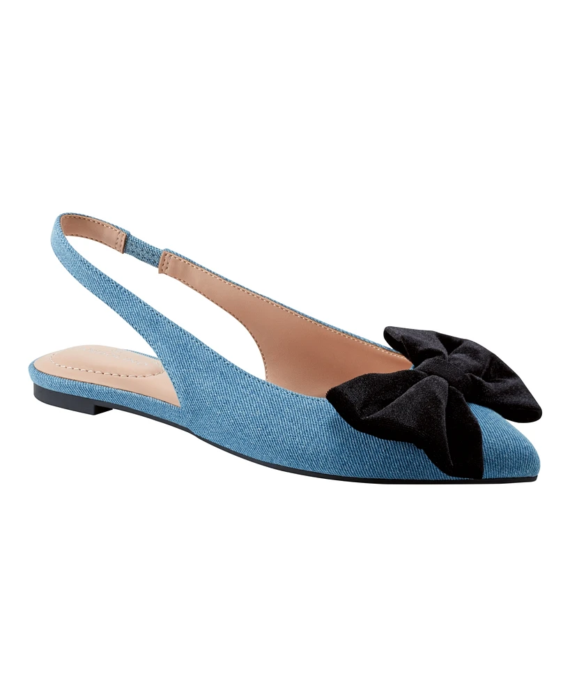 Bandolino Women's Simona Bow Slingback Dress Flats