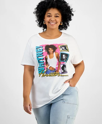 Hybrid Apparel Trendy Plus Cotton Whitney Houston Graphic Tee