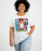 Hybrid Apparel Trendy Plus Cotton Whitney Houston Graphic Tee