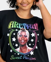 Hybrid Apparel Trendy Plus Cotton Aretha Franklin Graphic Tee