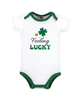 Hudson Baby Girls Cotton Bodysuit and Pant Set, Feeling Lucky, 9-12 Months