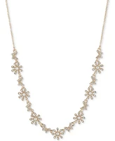 Marchesa Gold-Tone Crystal & Imitation Pearl Butterfly Statement Necklace, 16" + 3" extender