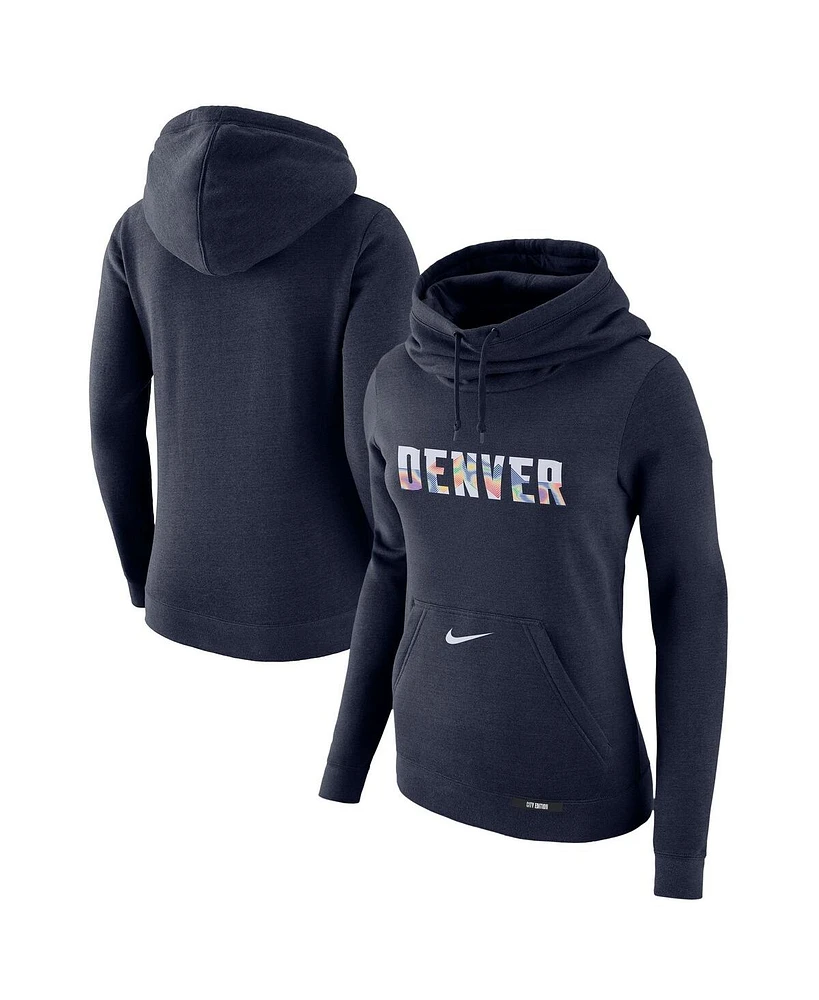 Nike Women's Navy Denver Nuggets 2024/25 City Edition Essential Club Pullover Hoodie