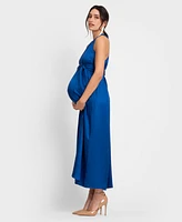 Seraphine Women's Maternity Reversible Halter A Line Dress