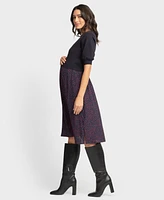 Seraphine Women's Maternity Nursing Bell Sleeve Knit Topper Dress