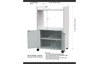 Kings Brand Furniture Ayla 2-Door Kitchen Microwave Cart