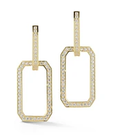 Rachel Zoe 14K Gold Plated Sterling Silver Pave Open Drop Earrings