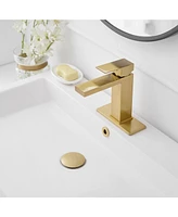 Single Handle Single Hole Bathroom Faucet Modern Deck Mount Brass Vanity Basin Bathroom Sink Faucets