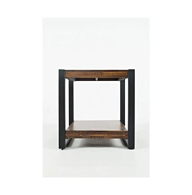 Loftworks Modern Industrial Distressed Acacia End Table