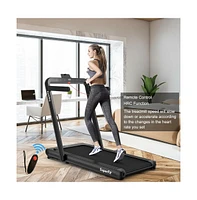 4.75HP 2 In 1 Folding Walking Pad Treadmill with Remote App Control