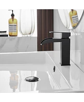 Waterfall Single Handle Single Hole Low-Arc Modern Bathroom Faucet