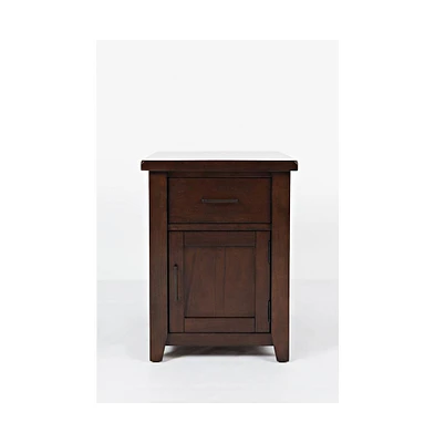 Twin Cities Contemporary Brown Chairside Table