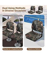2-Piece Folding Boat Seat Set with Sponge Padding