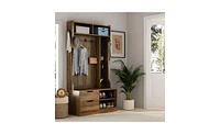 Hall Tree – Entryway Storage with Hooks and Bench for Coats, Shoes, and Accessories