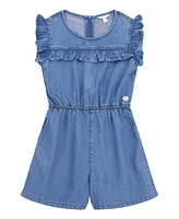 Guess Big Girls Denim Short Sleeve Romper