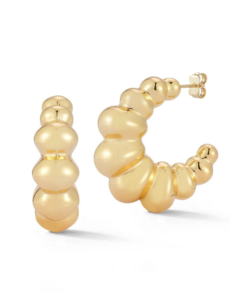 Rachel Zoe Gold Plated Bold Bubble Hoop Earrings