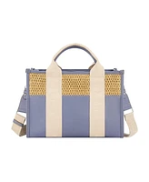 Tommy Bahama Raffia/Pu Logo Webbing Modern Tote