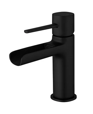 Waterfall Single Hole Single-Handle Low-Arc Bathroom Faucet With Pop-up Drain Assembly Oil Rubbed Bronze