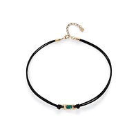 UNOde50 Green Crystal Leather Necklace