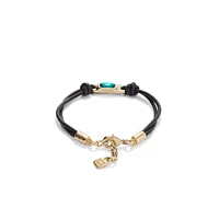 UNOde50 Green Crystal Leather Bracelet