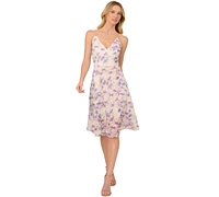 Adrianna Papell Women's Printed Embellished-Strap Dress