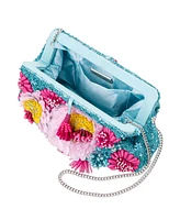 Nina All Over Beaded Flower Frame Clutch