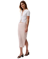 Calvin Klein Jeans Women's Rib-Knit Midi Skirt