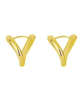 and Now This Silver Gold Hinged Twist Hoop Earrings