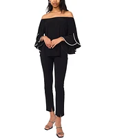 Msk Petite Off-The-Shoulder Cape-Sleeve Blouse