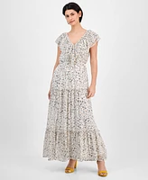 julia jordan Women's Floral-Print Ruffled Maxi Dress