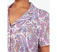 Lauren Ralph Plus Short-Sleeve Cropped Pajama Set