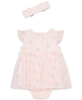 Little Me Baby Girls 2-Pc. Flowers Popover Bodysuit & Headband Set