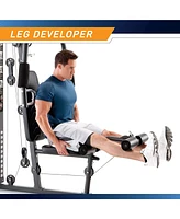 Marcy Mwm-7454 Stack Multifunctional Home Gym Full Body Workout Station, White