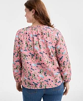 Style & Co Plus Floral-Print Blouse, Exclusively at Macy's