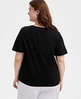 Style & Co Plus V-Neck Top, Exclusively at Macy's