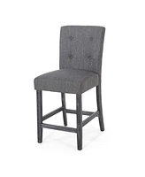 Modern Upholstered 26-Inch Counter Stools with Button Tufted Back, Set of 2-The Pop Home