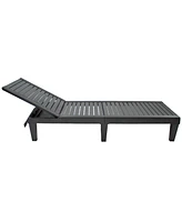 5-Position Outdoor Adjustable Chaise Lounge Chair - Uv- and Weather-Resistant Polypropylene Resin - Wood-Look Design