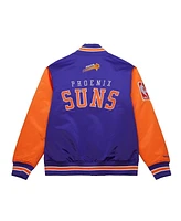 Mitchell & Ness Men's Purple Phoenix Suns Hardwood Classic Primetime Full-Snap Satin Jacket