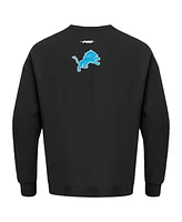 Pro Standard Men's Black Detroit Lions Turn It Up Drop Shoulder Pullover Sweatshirt