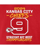 Fanatics Men's Red Kansas City Chiefs Nine-Straight Afc West Division Champions Big Tall T-Shirt