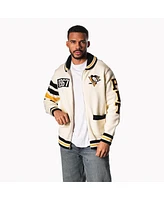 The Wild Collective Men's and Women's Cream Pittsburgh Penguins Jacquard Full-Zip Sweater