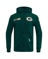 Pro Standard Men's Green Bay Packers Split Logo Double Knit Full-Zip Hoodie