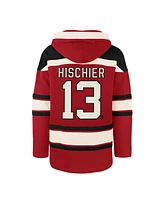 '47 Brand Men's Nico Hischier Red New Jersey Devils Player Name Number Lacer Pullover Hoodie