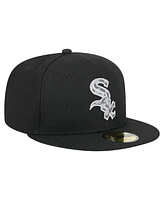 New Era Men's Black Chicago White Sox Checkered Undervisor 59FIFTY Fitted Hat