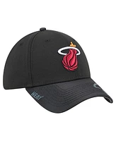 New Era Men's Black Miami Heat Sport Night 39THIRTY Flex Hat