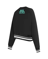 Pro Standard Women's Black Boston Celtics Area Code Cropped Pullover Sweatshirt