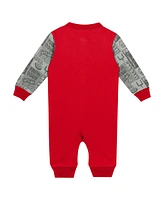 Outerstuff Baby Boys and Girls Scarlet Ohio State Buckeyes Playbook Colorblock Long Sleeve Coveralls